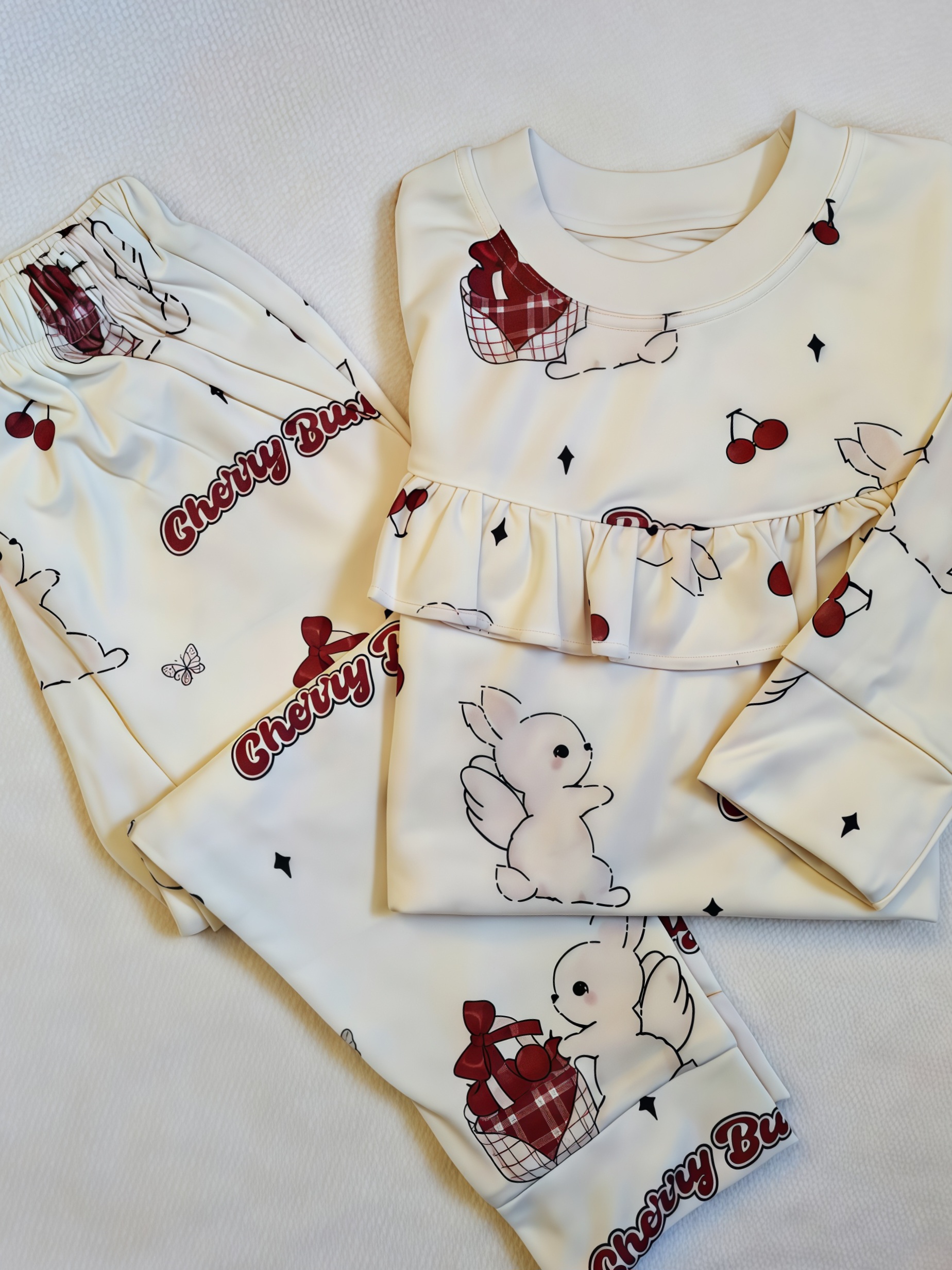 ست بلوز شلوار راحتی طرح گیلاس🍒