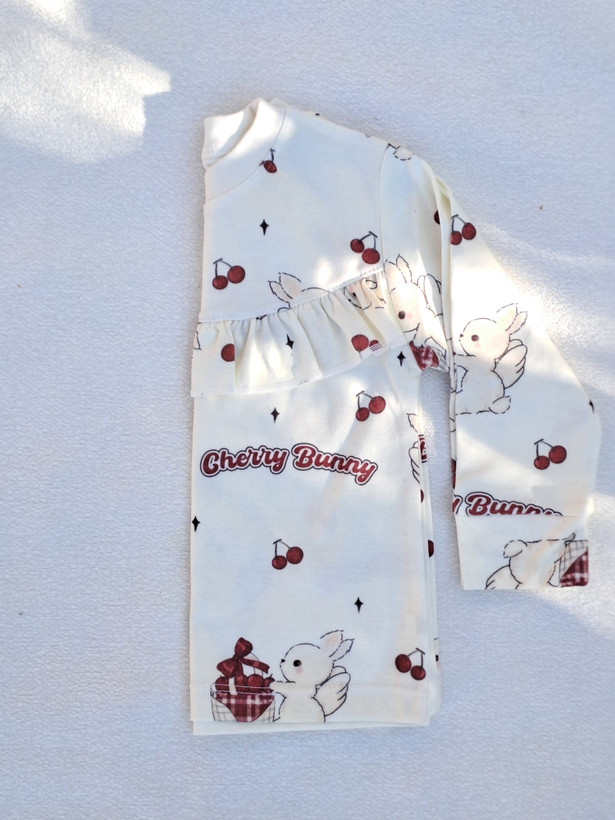 ست بلوز شلوار راحتی طرح گیلاس🍒