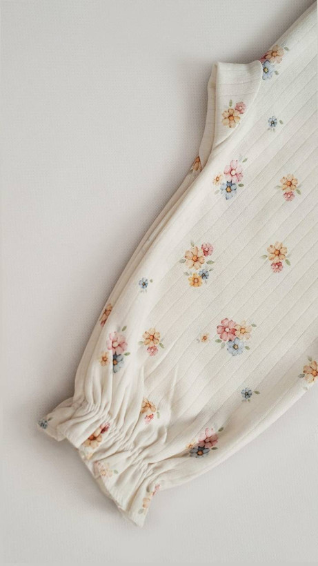 بادی شلوار ژور طرح گل مینیمال